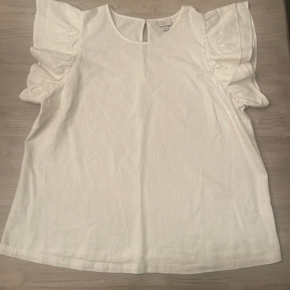 A New Day Soft Ruffled Sleeve Tee, Size XL - Picture 3 of 6